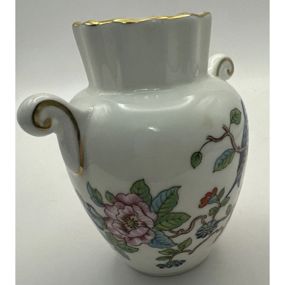 Aynsley Bud Vase Double Handle Pembroke Fine English Bone China 3.5